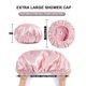 thumbnail image 4 of Gorros de ducha con forro de rizo, gorro de ducha grande de triple capa, gorros de ducha reutilizables para cabello largo y grueso, impermeables, lavables, suaves para el cuidado del cabello, 4 of 5