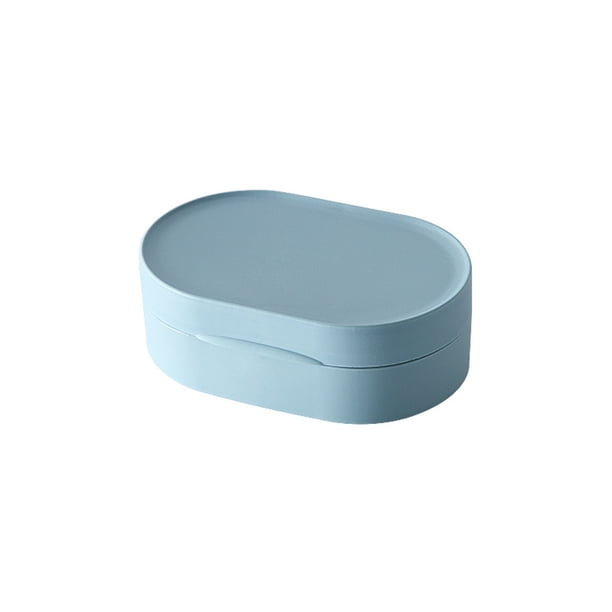 Bewildely Caja de almacenamiento con tapa, impermeable, a prueba de fugas, a prueba de polvo, contenedor, ducha multiusos, viaje, baño, aseo Cocina y Comedor Azul