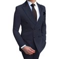 thumbnail image 1 of MensDouble-breastedBlazerSuit2PiecesSlimFitWeddingGroomTuxedosPeakLapelFormalPromSuits, 1 of 5