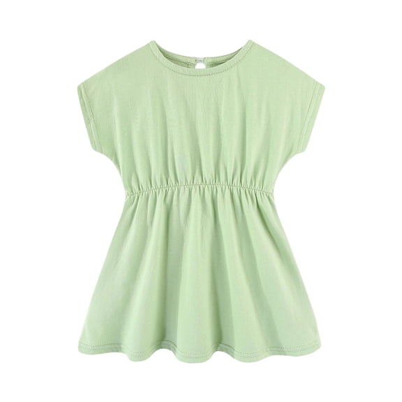 uikmnh Girls Casual Summer Swing Dress Batwing Loose Fit Ruffle Play Wear Size:12-18 Months