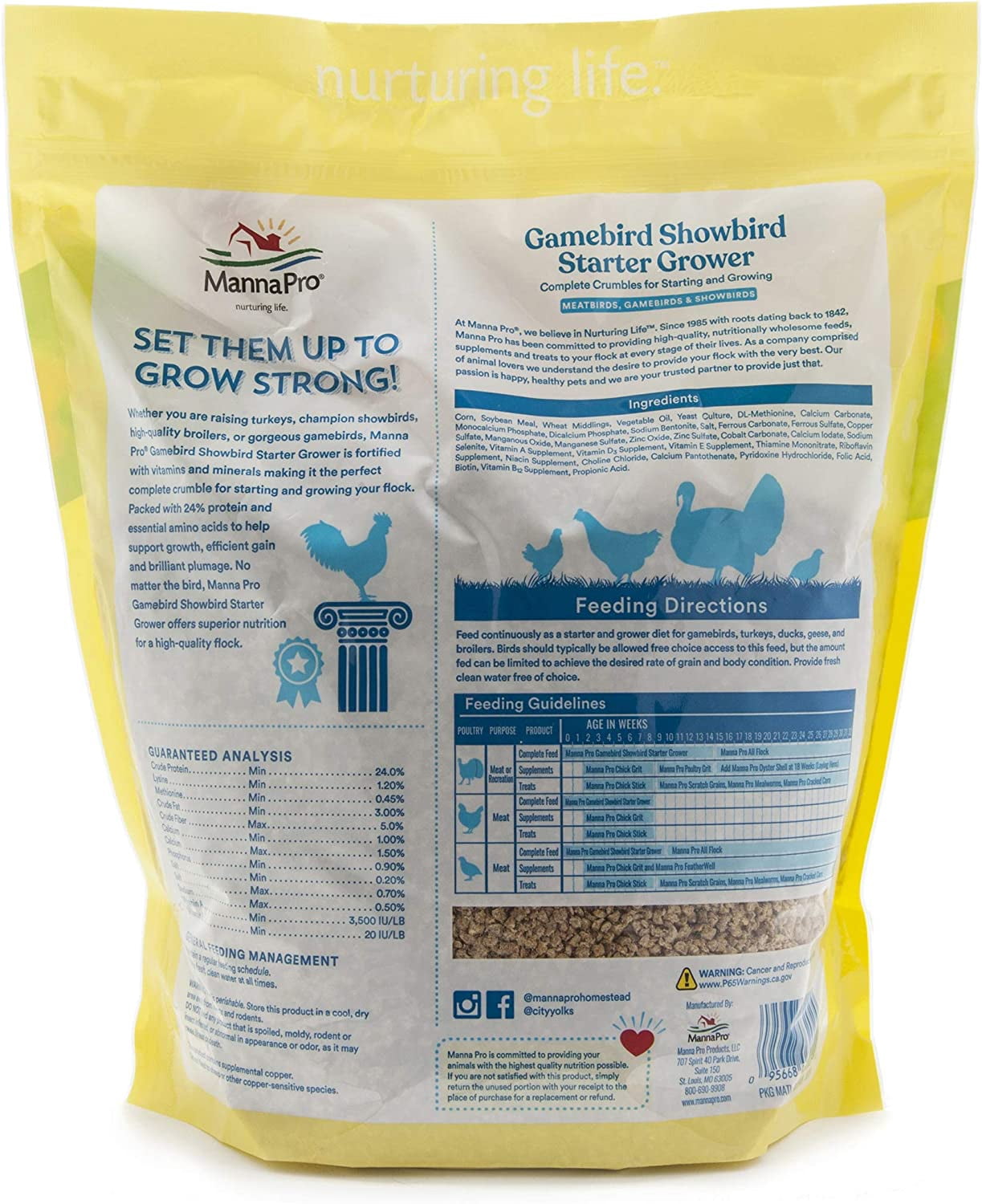 Manna Pro Gamebird Showbird Crumbles - Vitamin & Mineral Supplement for Poultry - 6-Pack of 5lbs