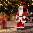 thumbnail image 3 of Figurine de Père Noël Debout sur une Grille d'Eau avec Épinette Vert et Baies Rouges pour l'Hiver, 3 of 5
