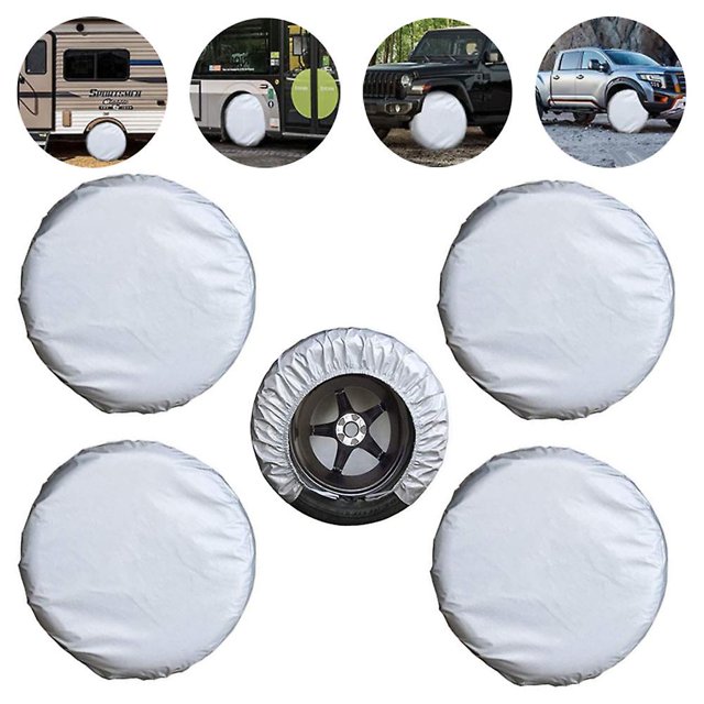 Cubiertas para neumáticos 4 Piezas Cubierta Universal para neumáticos Protección Solar Protector de Ruedas Remolque Autocaravana Coche Camión Cubiertas para neumáticos Impermeables (27-29 Pulgadas)