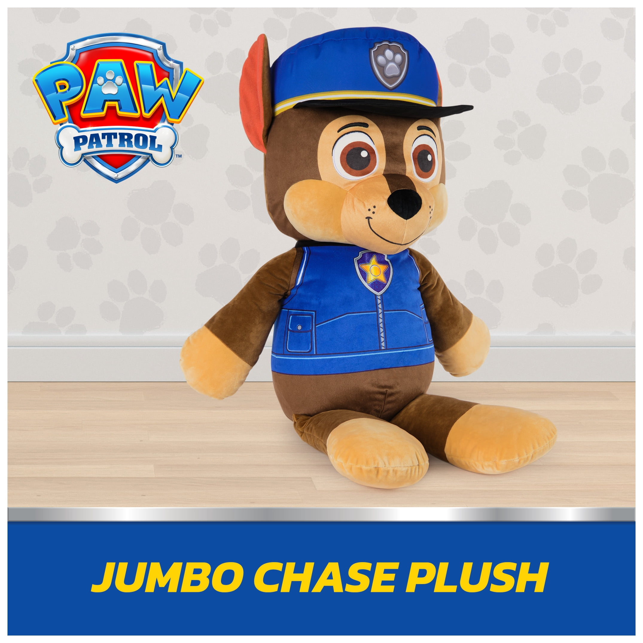 PAW Patrol, Chase Jumbo 32-inch Plush Toy with Embroidered Details, for Ages 0+