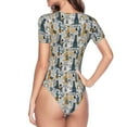thumbnail image 4 of Naloa Llama and Cactus1 Women's Short-Sleeved Onesie, One-Piece Swimsuit for Parties, dates, clubs - XX-Large, 4 of 9