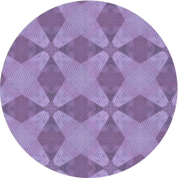 Ahgly Company Indoor Round Patterned Bright Lilac Purple Area Rugs, 8' Round