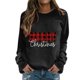 thumbnail image 1 of Gibobby Sudaderas para mujer Sudadera de cuello redondo con estampado navideño para mujer, suéter ajustado, camisetas casuales de manga larga(Negro,XG), 1 of 4