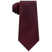 Kenneth Cole Reaction Men's Neck Tie Burgundy Checker Slim Silk Red Not Applicable