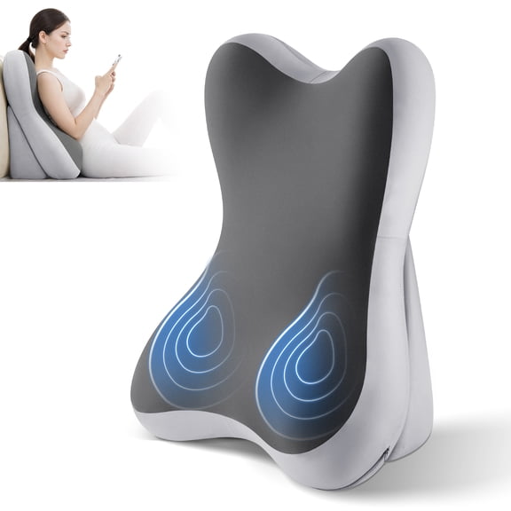 WANALIT Reading Pillow for Acid Reflux Relief, Sleeping, Post Surgery, Back Pain Relief, Snorin,Ergonomic Wedge Pillow Headboard for Reading/Gaming/Resting/Watching TV,Double Gray