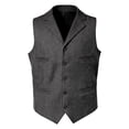 thumbnail image 7 of Jerdar Men's Solid Lapel Waistcoat, Single Breasted Multi Pocket Sleeveless Vest Formal Casual Suit Vest for Wedding Party, 7 of 7