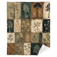 thumbnail image 6 of Vintage Botanical Floral Throw Blanket 54x70 Inch - Extra Long Soft Flannel Bedspread in Earthy  Green Olive, All Season Couch Bed Camping Decor, Machine Washable Polyester, 6 of 6