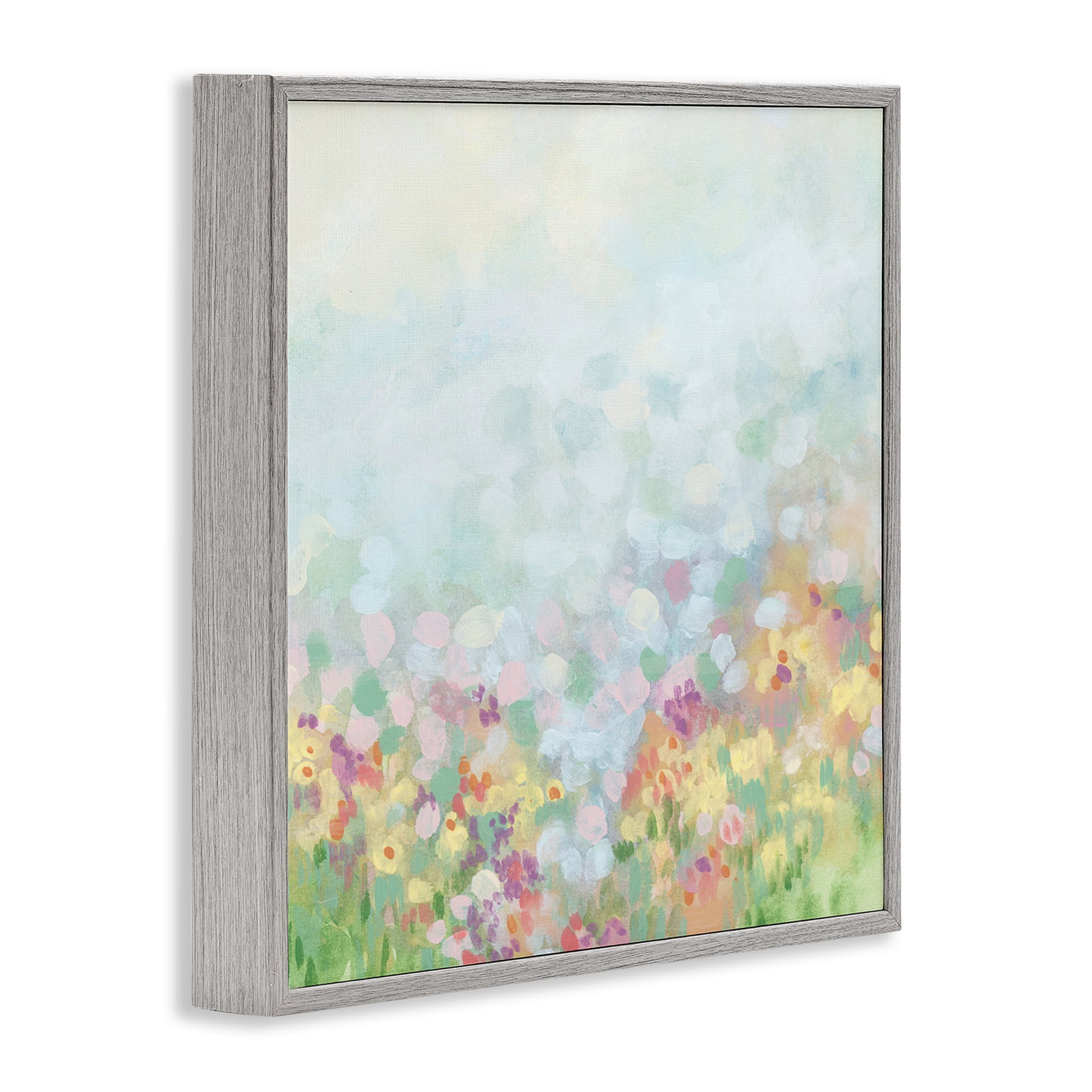 Stupell Industries Abstract Soft Meadow Abstract Painting Gray Framed Art Print Wall Art, 12 x 12