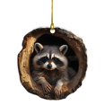 thumbnail image 2 of KYAOCX Small Animal Christmas Decoration Acrylic 2D Flat flat Hanging Pendant Raccoon Ornament Woodland Creature Ornaments Rustic Farmhouse Christmas Decor Unique Xmas Tree Decor For Animal Lovers, 2 of 2