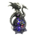 thumbnail image 5 of Ain’t It Nice Dragon Statue On Light Up LED Orb Cycling Through Many Vibrant Colors Collectible Dragon Figurine Fantasy Décor, Silver 4(L) X 4(W) X 8(H) inches (Batteries Included), 5 of 5