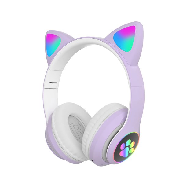 Bluetooth 5.0 Cute Cat Ear Auriculares Plegables Kitten Gaming Auriculares Con Efecto Estéreo Para Niñas Pc Computadoras Portátiles Teléfonos Inteligentes Dispositivos Inteligentes 400Mah matsuzay EL013496-01