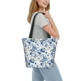 thumbnail image 2 of Horeoi Blue Paisley Print Shoulder Bag for Women Large Capacity Zipper Tote for Shopping Beach Travel Gym with Inner Pocket, 2 of 7