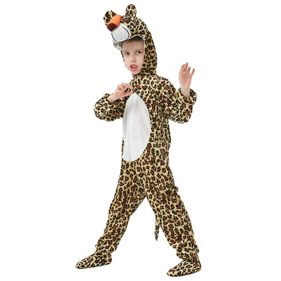 TOOYOU Boys Romper Children Jumpsuit Hooded Suit Party Clothing Stage Performance Dress Up Jumpsuit Zipper Warm Sleepwear Suit Holiday Pajama Playsuit Bodysuits For Toddler ,Size 2-3 Years Bronze