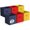Yellow Red Navy, variant on Sorbus Fabric Storage Bins 13" Foldable Cubes With Handles For Pantry, Cubbies, Toy And Closet Shelving Organization - 6Pk