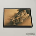 thumbnail image 2 of Kano Hogai Japanese Dragons In Clouds Black Framed Canvas Wall Art Print 12X16", 2 of 4