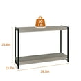 thumbnail image 2 of Bingirl 2-Tier Gray Wood Coffee Table - 41'' Large Farmhouse Rustic Metal Rectangle Storage Shelf Living Room Accent, 2 of 7