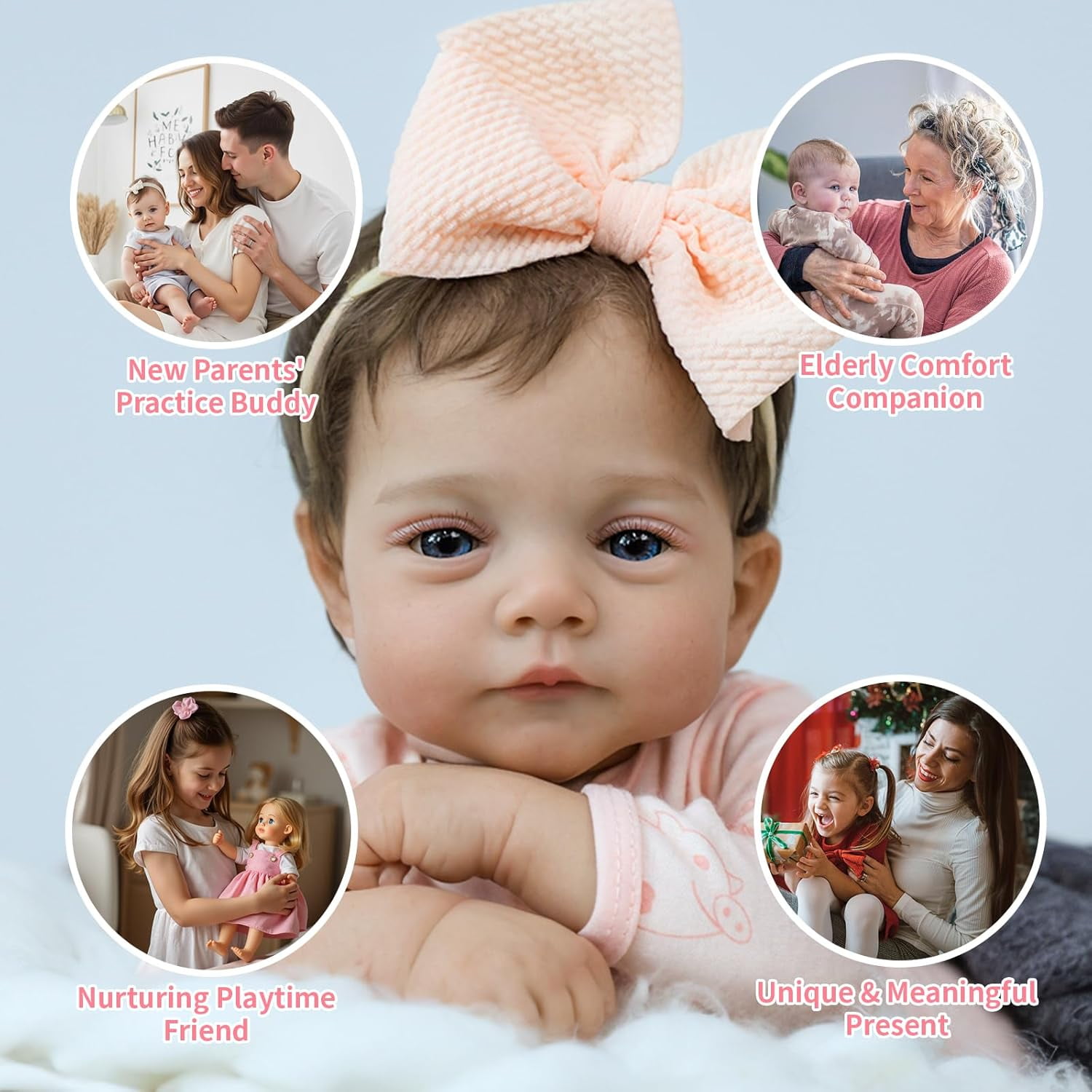 Realistic Reborn Baby Dolls - 18 Inch Lifelike Newborn Baby Dolls Adorable Girl, Real Life Baby Doll with Accessories Reborn for Birthday, Christmas, Education Gift