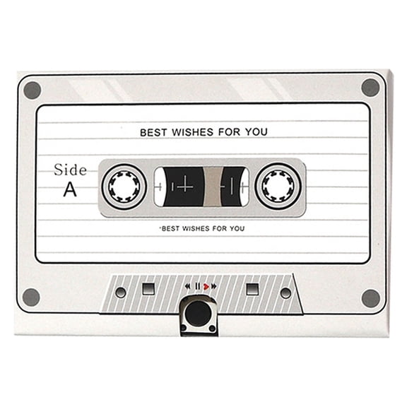Voice Recordable Greeting Card for Valentine's Day – 60-Second Message Recorder Cassette Card, Handmade Talking Card with Adhesive, Gift for Grandparents, Mom, Birthday, Mother’s Day, Father’s Day