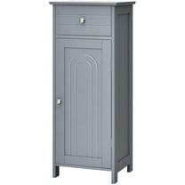 Giantex Floor Storage Cabinet, Multifunctional Freestanding Bathroom Storage Cabinet with Two Adjust Shelves, Ideal for Bathroom, Living Room or Bedroom, 14 x 12 x 34.5 inches (Grey)