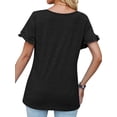 thumbnail image 5 of Nlife Women Chic Round Neck Top with Ruffle Sleeves, 5 of 7