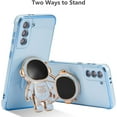 thumbnail image 3 of for Samsung Galaxy S22 5G Case Cute 6D Astronaut Case with Stand Function Luxury Plating Case Cover Slim Fit Soft TPU Shockproof Bumper Protective Electroplated Case for Girls Boys,Blue, 3 of 13