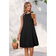 thumbnail image 6 of YOGAFOX Women's Summer Casual Beach Vacation Sleeveless Crewneck Mini Dresses(Black,XL), 6 of 7
