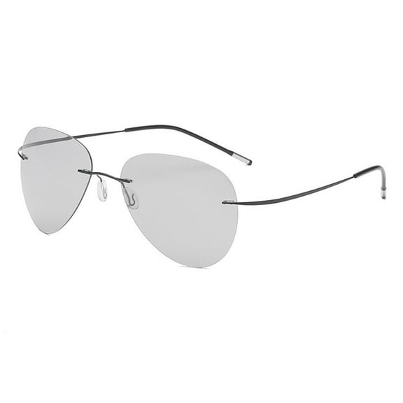 Photochromic Multifocal Reading Glasses with Blue Light Block for Computer Use Rimless Progressives