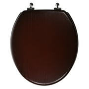 Luxury Real Wood Veneer Natural Toilet Seat - 16.5" Standard Round - Premium Hinges - Heavy Duty - By Unity (Walnut)