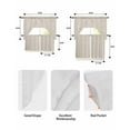 thumbnail image 6 of Ivory White Kitchen Curtains Swag Valance and Tier Curtains Set 24 Inch Length, Modern Pure Ivory White Rod Pocket Drape Panels Pair Swag Curtains for Bathroom/Cafe/Window, 6 of 6