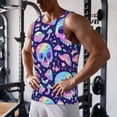 thumbnail image 5 of Rateoe crystal Skull mushroom Pattern Sleeveless Gym Shirt Muscle Tee Breathable Workout Shirt Slim-Fit Tank Quick Dry Fit Muscle Tank Top Bodybuilding Sleeveless T Shirt-Medium, 5 of 7