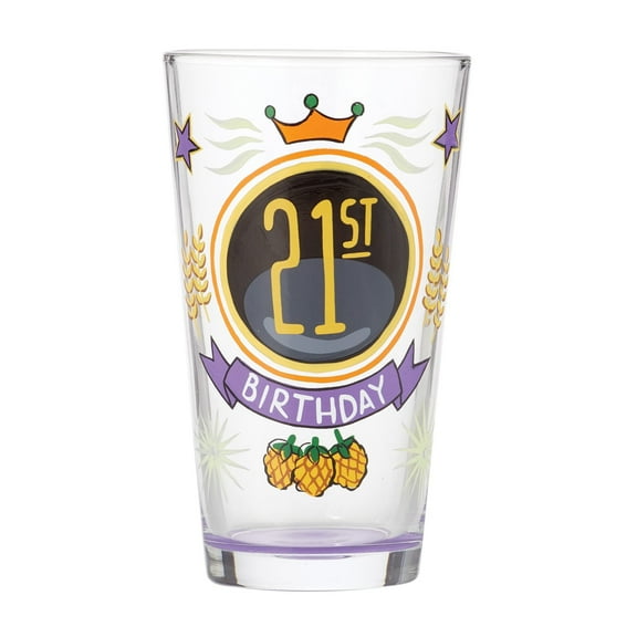 Enesco Lolita 21st Birthday Pilsner Glass, 5.8in, Multicolor, 16 oz