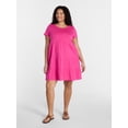 thumbnail image 2 of Time and Tru Women's Tiered Cotton Mini Dress with Short Sleeves, Sizes XS-XXXL, 2 of 5