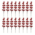 thumbnail image 1 of 20 bayas artificiales de acebo rojo, bayas de imitación de color burdeos, 1 of 7
