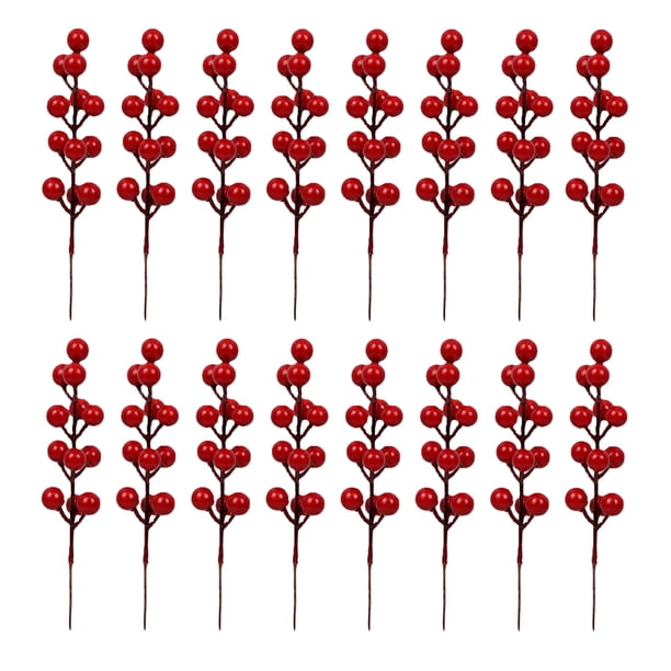 20pcs Festivo Red Berry Selecciones Estimulación Bayas rojas para la fiesta de Navidad
