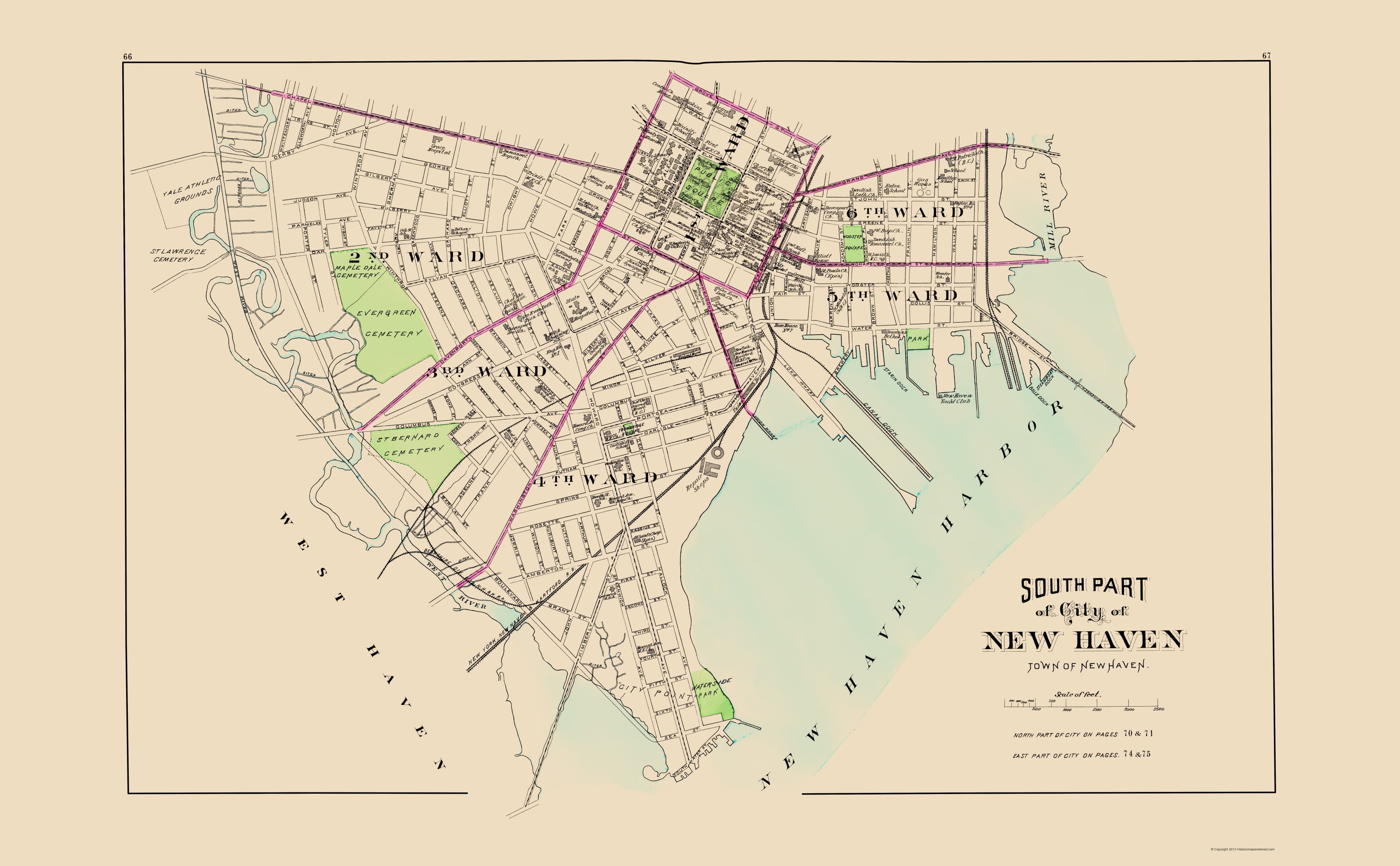 New Haven, South Connecticut South Part Hurd 1893 23 x 37.16