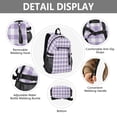 thumbnail image 4 of JIALIOU 14" Laptop Backpack Waterproof Airline Approved Stylish Casual Daypack for Travel Business College Work, Purple Gingham, 4 of 8