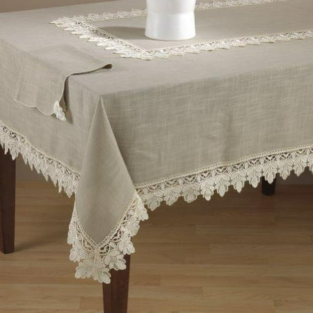 

Fennco Styles Venetto Lace Trimmed Elegant Tablecloth