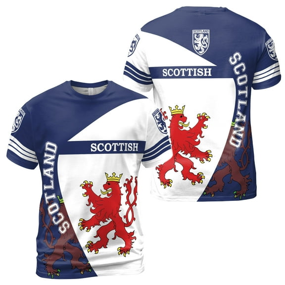 Patriotic Scotland Lion Scottish Coat of Arms Men's T-shirt S-5XL