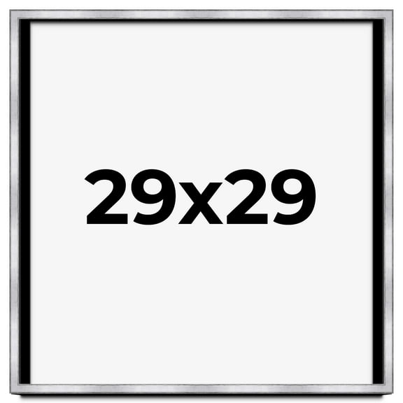 29x29 Shadow Box Frame Silver | 1.375 Inches Deep Real Wood Contemporary Shadowbox Display Frame |