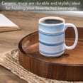 thumbnail image 4 of Highland Home Beach Blue Stripes 15 oz. Decorative Ceramic Mug, 4 of 5