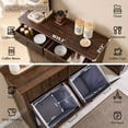 thumbnail image 4 of 20 Gallon Tilt-Out Trash Can Cabinet, Modern Laundry Hamper Cabinet with Drawers, Hidden Garbage Can Cabinet for Kitchen and Living Room, 4 of 8