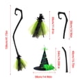 thumbnail image 3 of Cmafuca Halloween Witch Hat & Broomstick Set, Plastic Flying Witch Decor, Detachable Costume Props, Spooky Indoor Outdoor Party Scene Layout Supplies, 3 of 7