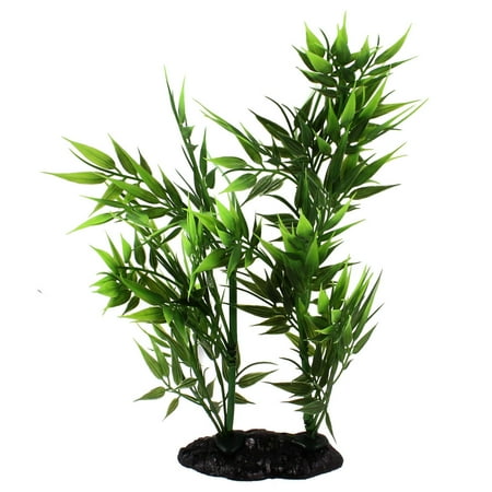 - Unique Bargains Aquarium Fish Tank Landscaping Green Artificial Bamboo Plant Decor 9.4