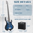 thumbnail image 2 of Ktaxon 44in Electric Bass Guitar with 20W Amp, 4 String Flame Style Bass Guitar Starter Kit, Blue, 2 of 10