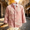 thumbnail image 5 of Men Floral Print Button up Shirts Casual Long Sleeve Slim Fit Blouse with Pocket Lightweight Bohemian Clothes, 5 of 5
