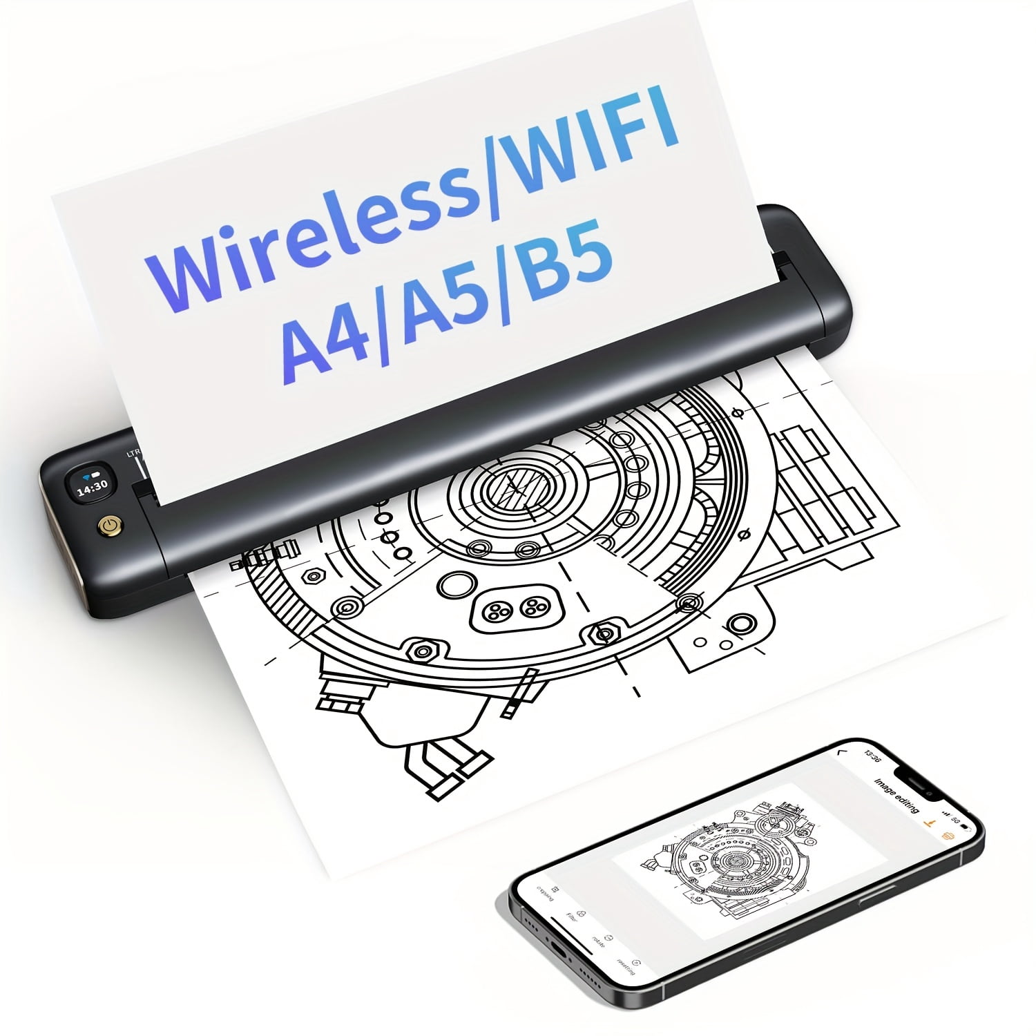 Portable Thermal Printer FANRUINA F81, Wireless & Inkless Printing for Smartphones & Laptops with A4/Letter Support, 203 DPI High-Resolution And Travel-Friendly